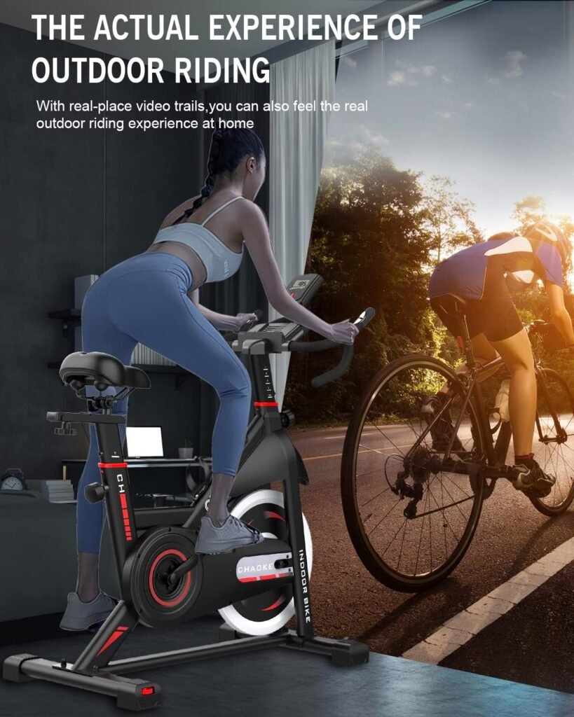 Exercise Bike, CHAOKE Magnetic Resistance/Brake Pad Stationary Bike for Home, Indoor Cycling Bike with Heavy Flywheel, Comfortable Seat Cushion