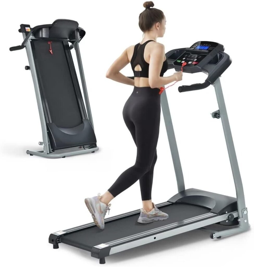 Home Foldable Treadmill with Incline, Folding Treadmill for Home Workout, Electric Walking Treadmill Machine 15 Preset or Adjustable Programs 250 LB Capacity MP3