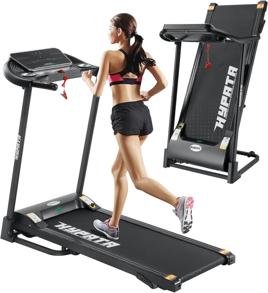 HYPATA Treadmill 300 lb Capacity,Max 2.5 HP Folding Treadmills for Running and Walking Jogging Exercise with 12 Preset Programs, 300 LBS Weight Capacity, Easy Assembly for Home Use