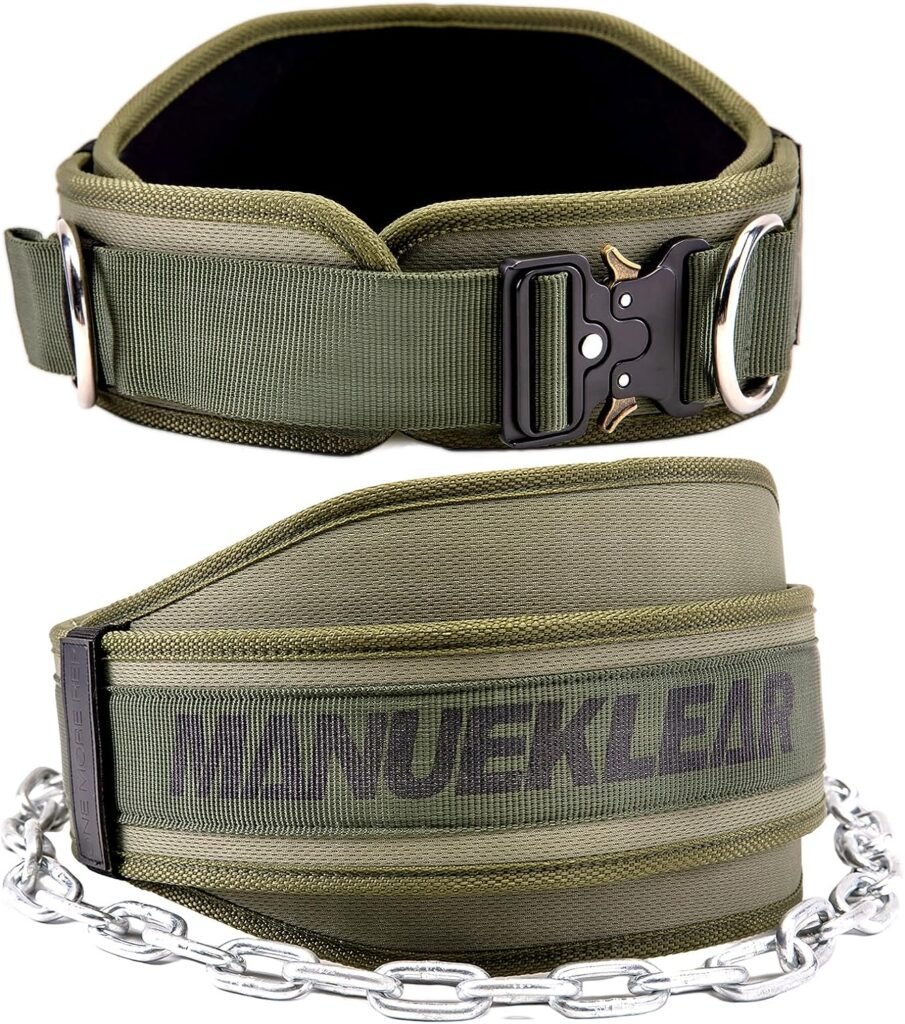 MANUEKLEAR All-Round Weighted Belt For Pullups, Quick Locking Weight Belt with Chain for Men And Women, Dip Belt for Weight Lifting Weighted Pull Up Belt Powerlifting Squat Bodybuilding