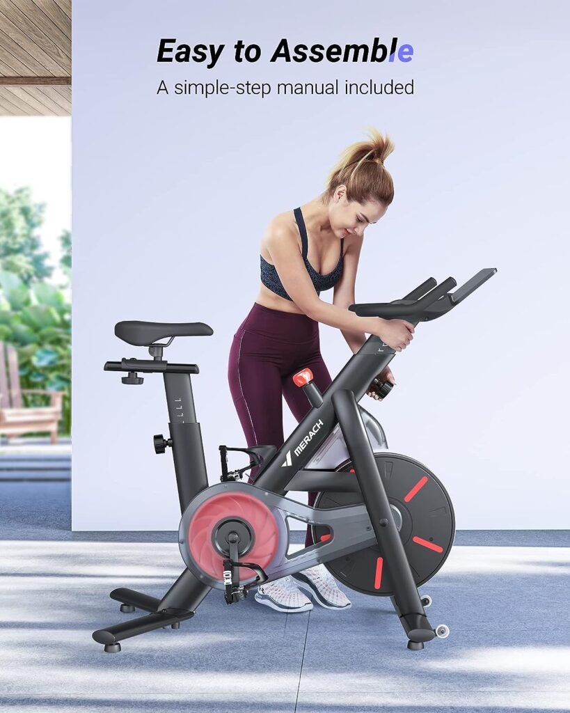 MERACH Exercise Bike, Bluetooth Stationary Bike for Home with Magnetic Resistance/Automatic Resistance, Indoor Cycling Bike with 330lbs/350lbs Weight Capacity, iPad Holder, TT