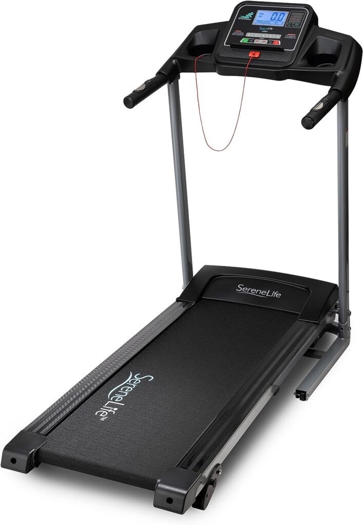SereneLife Folding Treadmill Exercise Running Machine - Electric Motorized Running Exercise Equipment