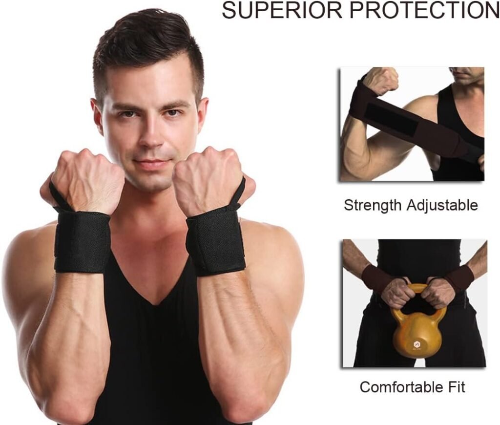 SUJAYU Wrist Wraps, 2 Pack Wrist Brace Wrist Straps for Weightlifting, Wrist Straps Lifting Straps Wrist Weights Carpal Tunnel Wrist Brace, Wrist Brace for Working Out Gym Accessories for Men