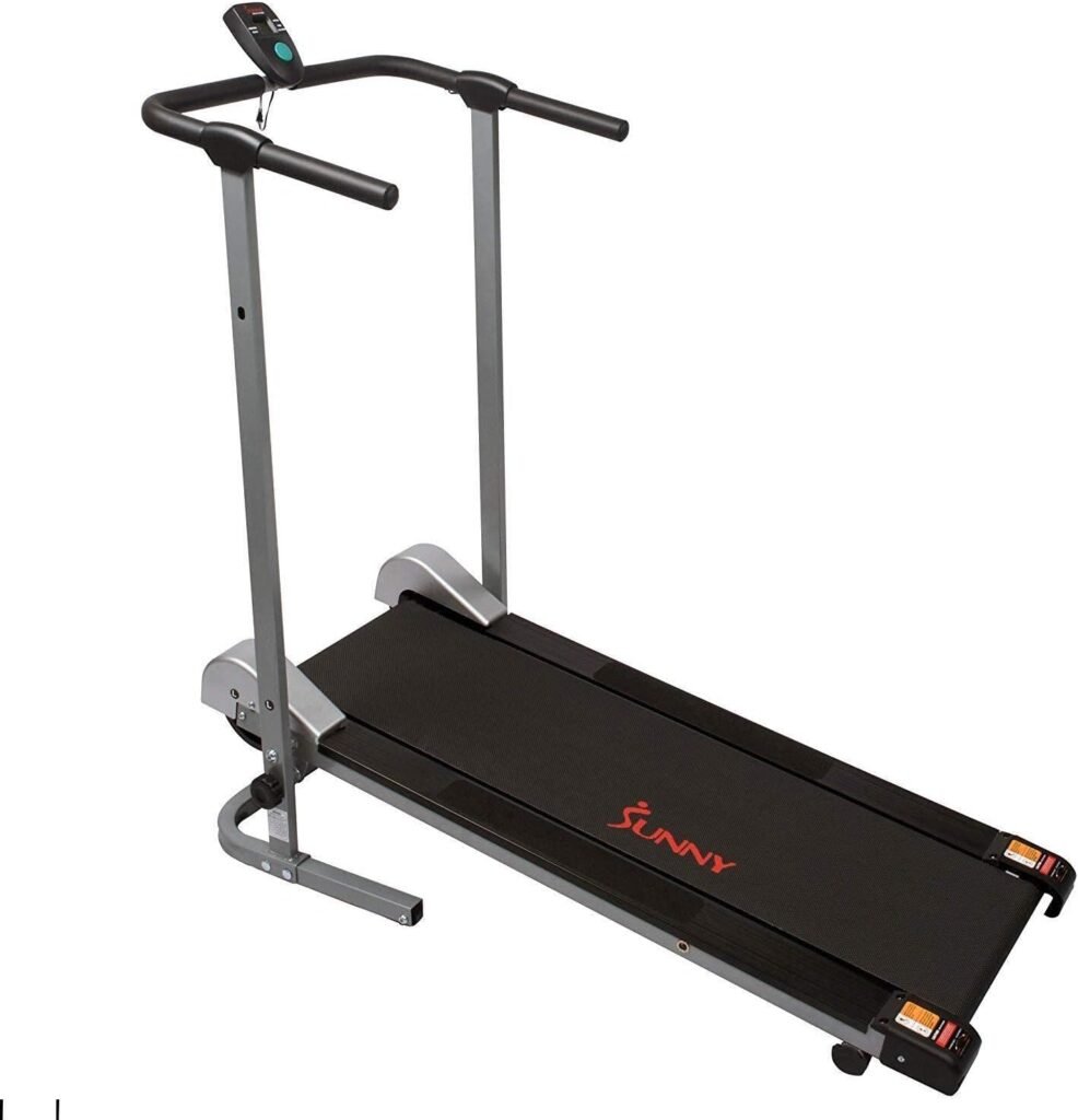 Sunny Health Fitness SF-T1407M Foldable Manual Walking Treadmill, Gray