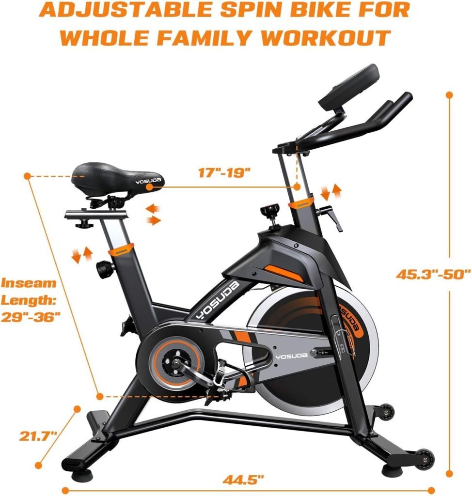 YOSUDA PRO Magnetic Exercise Bike 400lbs / 350lbs / 330lbs Indoor Cycling Bike Stationary with Comfortable Seat Cushion, Silent Belt Drive