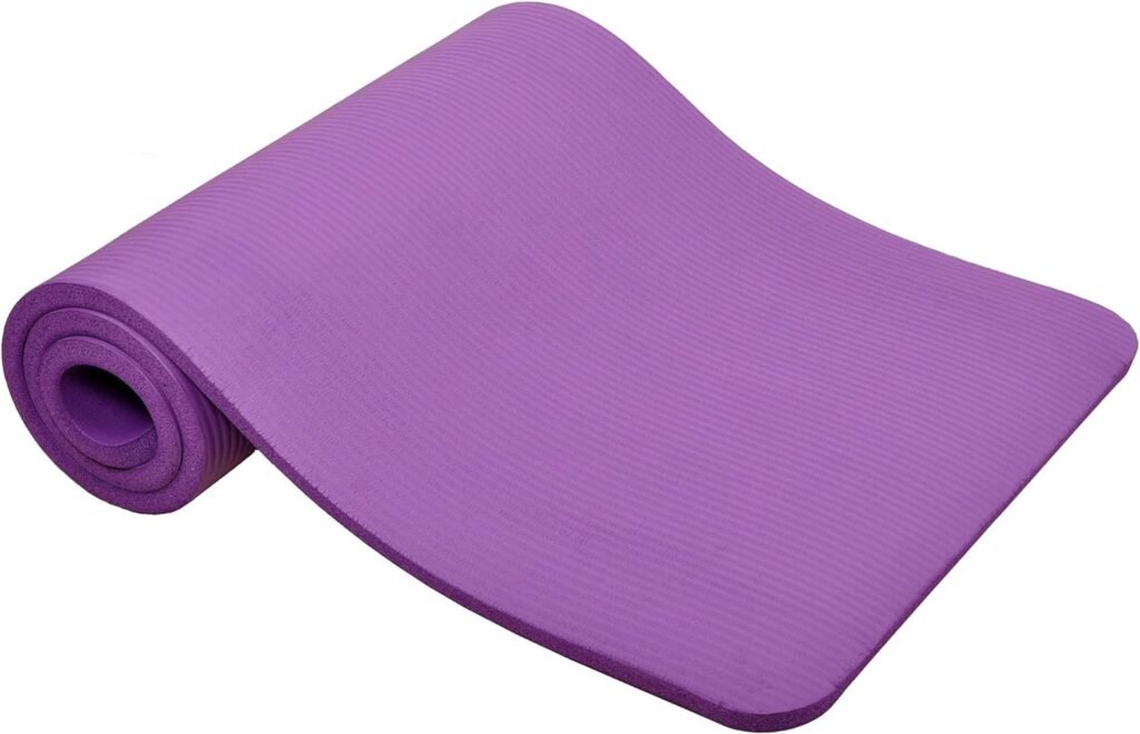 BalanceFrom All Purpose 1-Inch Extra Thick High Density Anti-Tear Exercise Yoga Mat with Carrying Strap