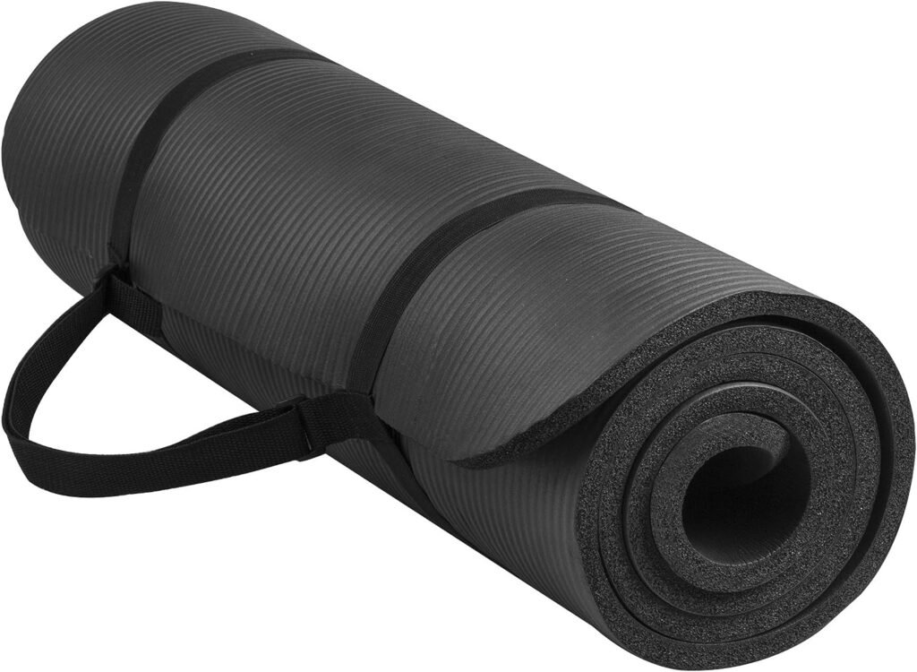 BalanceFrom All Purpose 1/2-Inch Extra Thick High Density Anti-Tear Exercise Yoga Mat with Carrying Strap with Optional Yoga Blocks