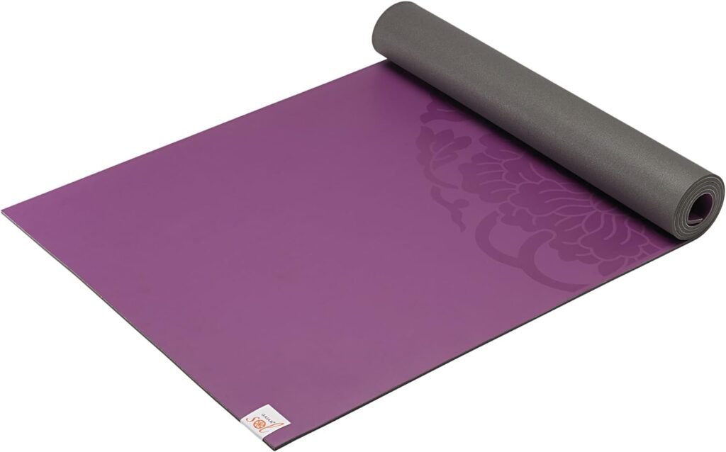 Gaiam Dry-Grip Yoga Mat - 5mm Thick Non-Slip Exercise  Fitness Mat for Standard or Hot Yoga, Pilates and Floor Workouts - Cushioned Support, Non-Slip Coat - 68 x 24 Inches