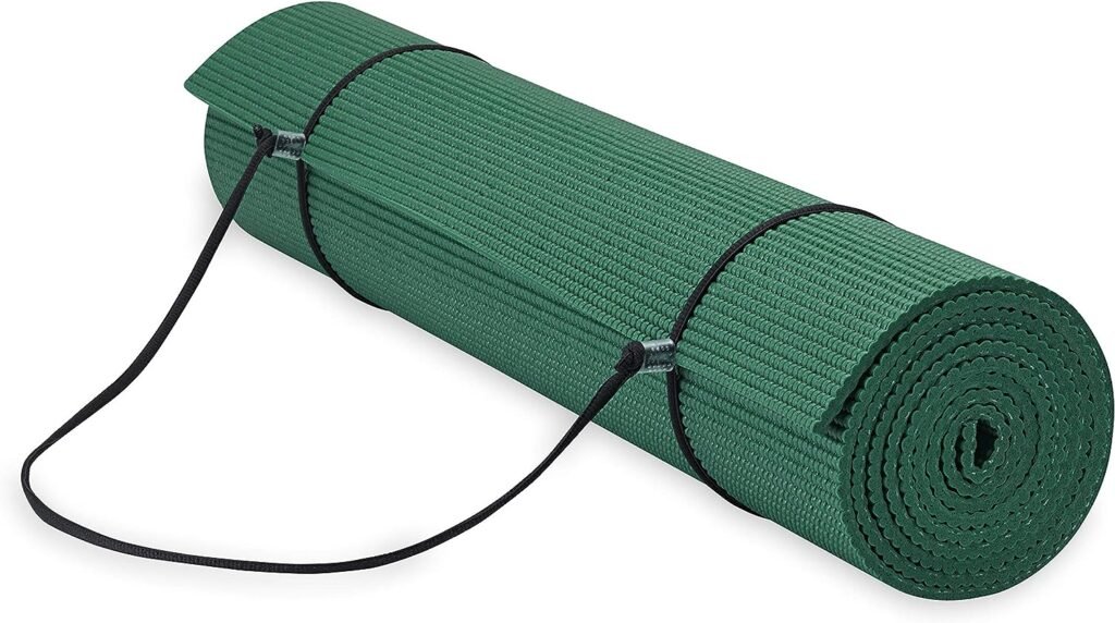 Gaiam Essentials Premium Yoga Mat with Yoga Mat Carrier Sling (72L x 24W x 1/4 Inch Thick)