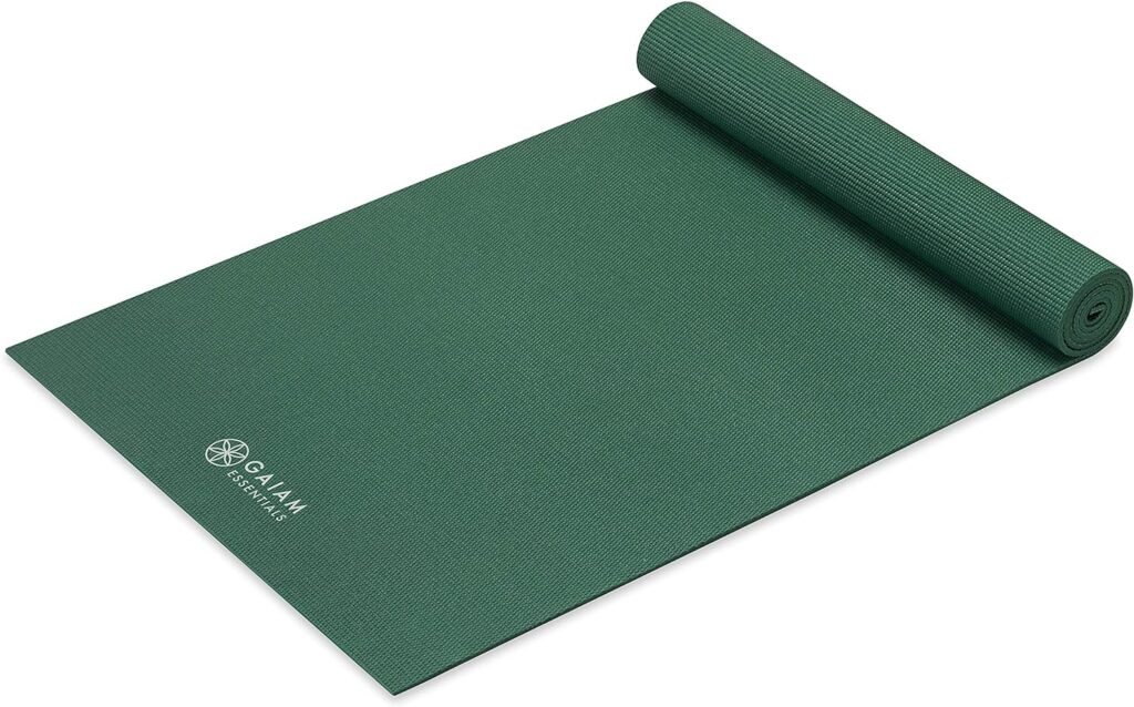 Gaiam Essentials Premium Yoga Mat with Yoga Mat Carrier Sling (72L x 24W x 1/4 Inch Thick)