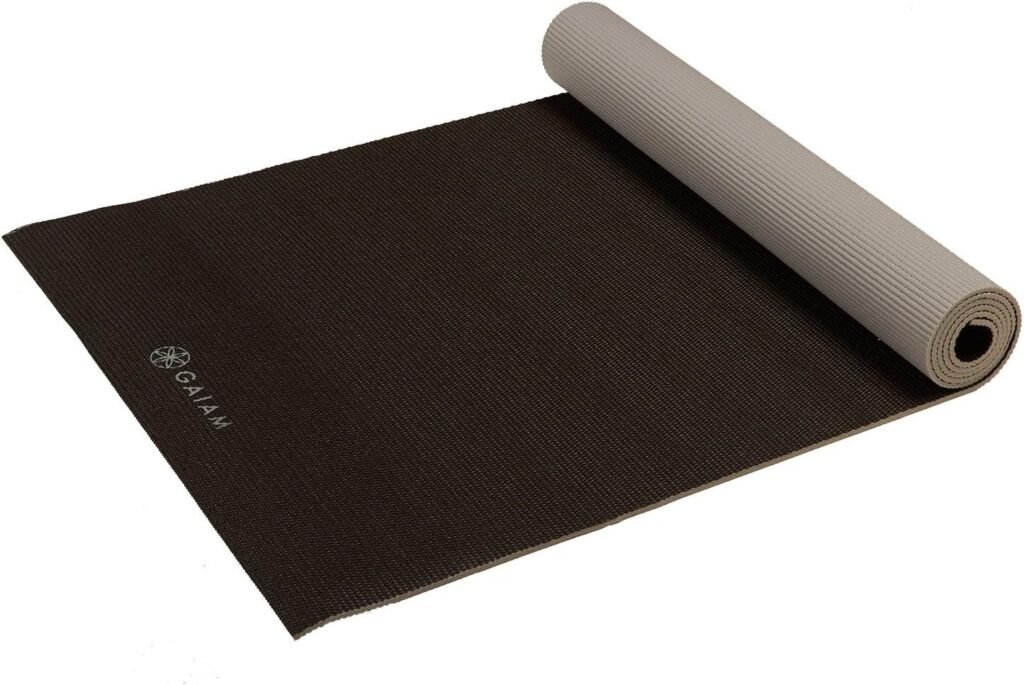 Gaiam Solid Color Yoga Mat, Non Slip Exercise  Fitness Mat for All Types of Yoga, Pilates  Floor Exercises