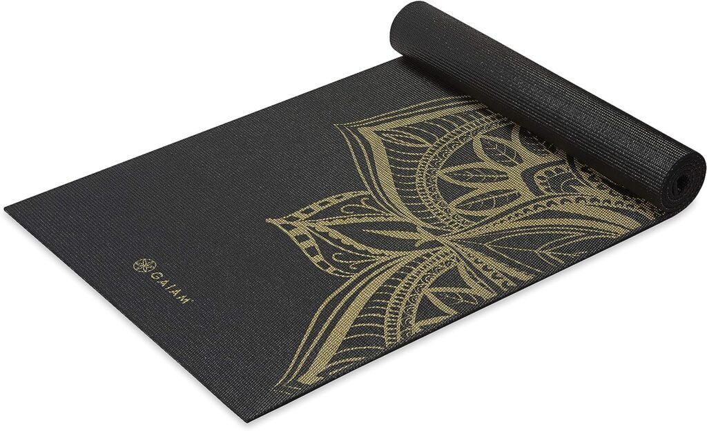 Gaiam Yoga Mat - Premium 6mm Print Extra Thick Non Slip Exercise  Fitness Mat for All Types of Yoga, Pilates  Floor Workouts (68L x 24W x 6mm Thick)