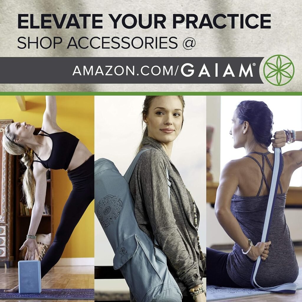 Gaiam Yoga Mat - Premium 6mm Print Extra Thick Non Slip Exercise  Fitness Mat for All Types of Yoga, Pilates  Floor Workouts (68L x 24W x 6mm Thick)