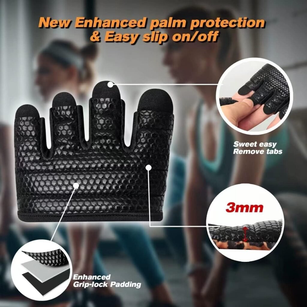 RYMNT Minimal Weight Lifting Gloves,Short Micro Workout Gloves Grip Pads with Full Palm Protection  Extra Grip for Men Women Weightlifting,Gym,Exercise Training