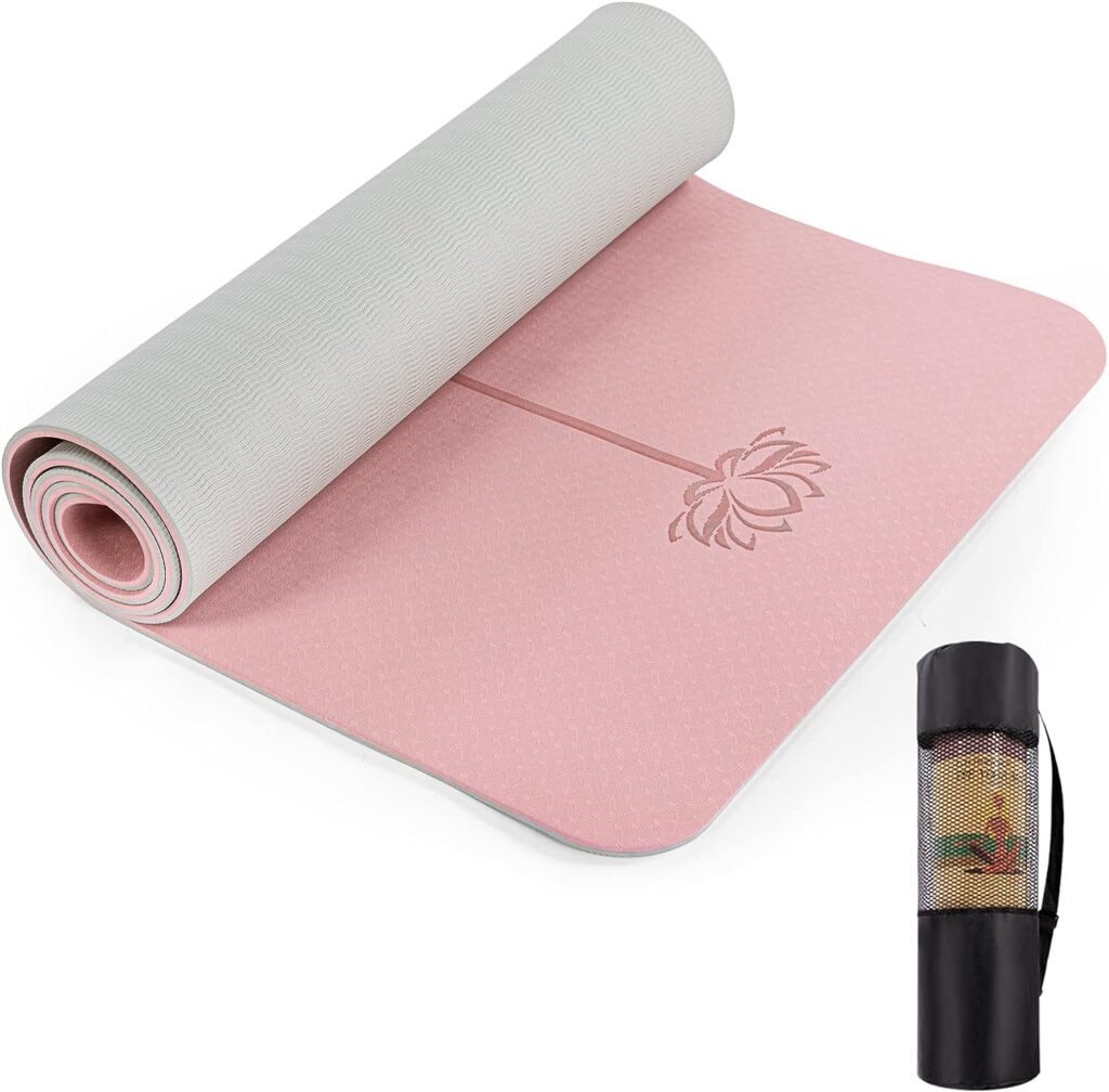 UMINEUX Yoga Mat Extra Thick 1/3 Non Slip Yoga Mats for Women Eco Friendly TPE Fitness Exercise Mat with Carrying Sling  Storage Bag