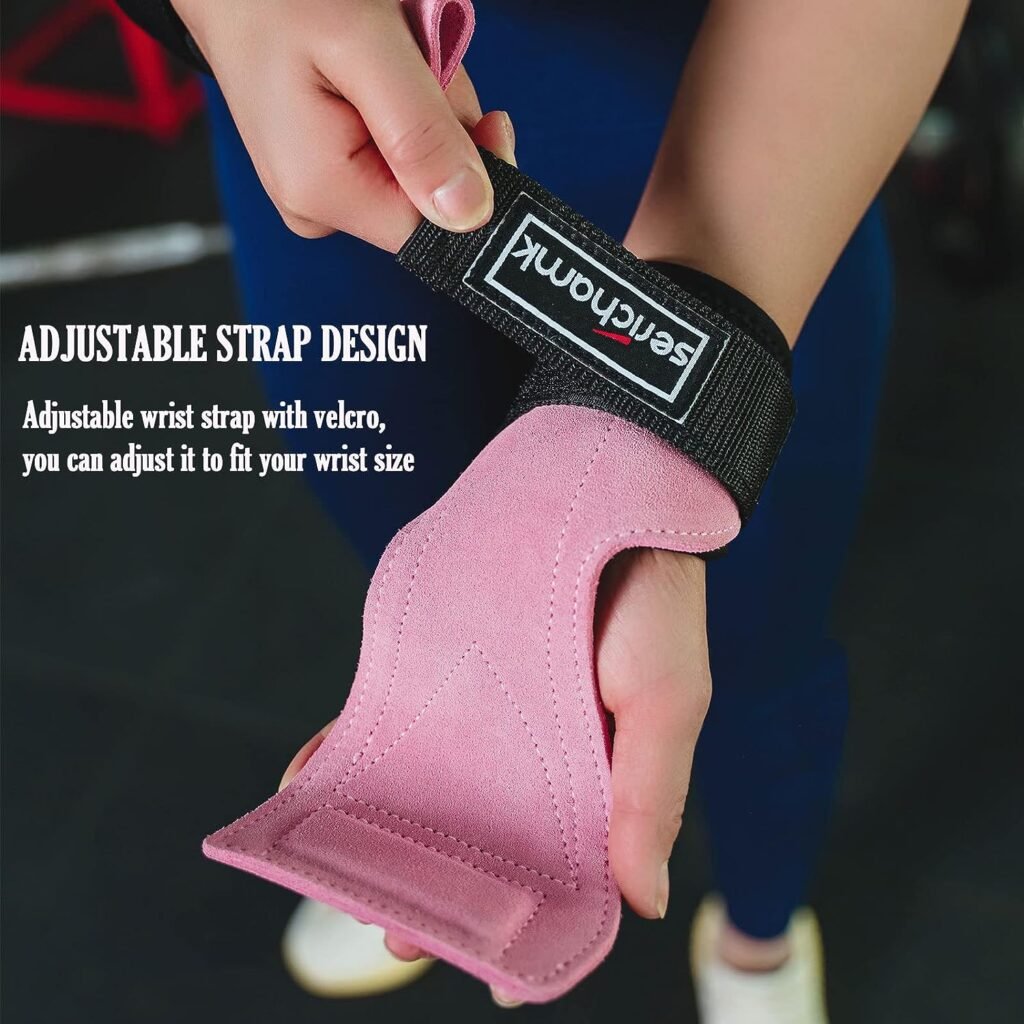 Wrist Straps for Weightlifting with Wrist Wraps,Leather Weight Lifting Wrist Wraps Grip Assistance Deadlift Straps Workout Gym Straps for Men and Women