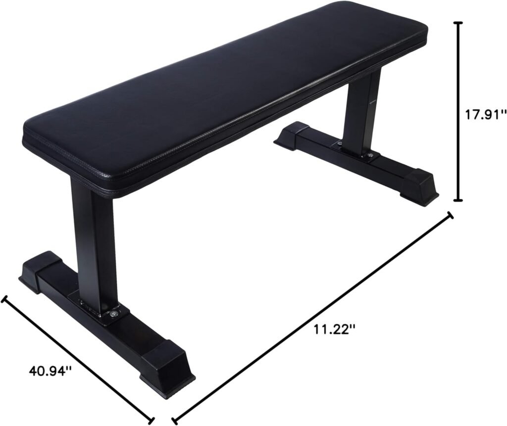 Amazon Basics Flat Weight Workout Exercise Bench, Black