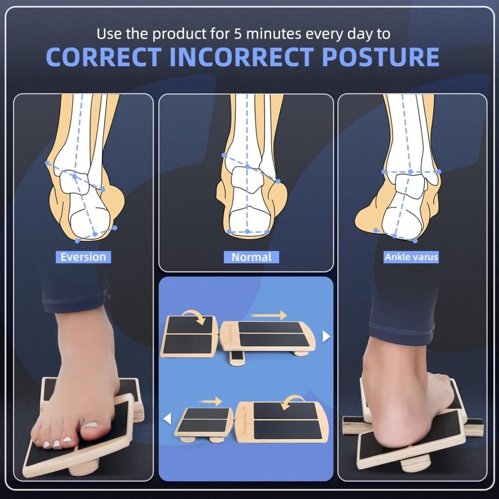 Ankle Foot Strengthener Exerciser for Sprained. Single Leg Balance Board, Posture Corrector, Foot Stretcher for Plantar Fasciitis Relief. Patent Pending : Health  Household