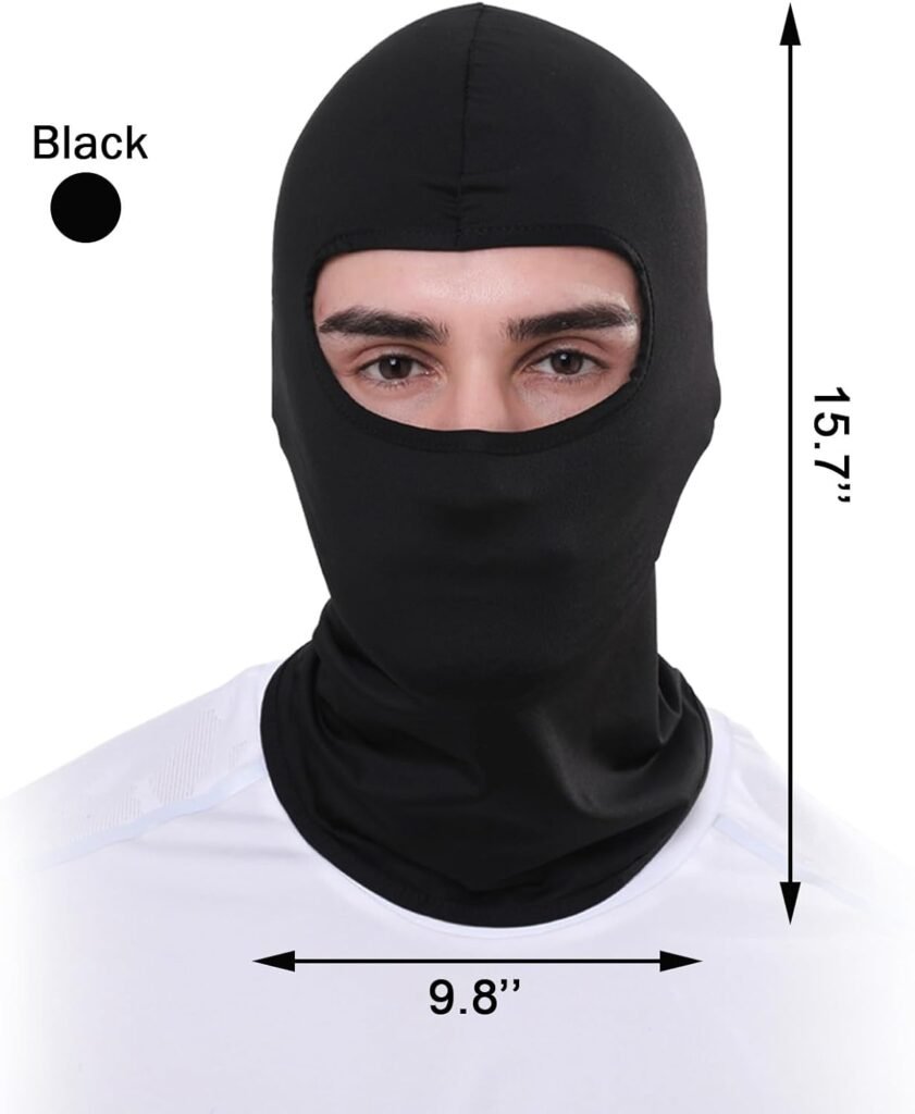 Balaclava Ski Face Mask Motorcycle Cycling Neck Warmer for Helmet Sun Protector Scarf for Men and Women Outdoor Sport Cycling Cap for Skiing, Snowboarding, Wind Protection (Black)