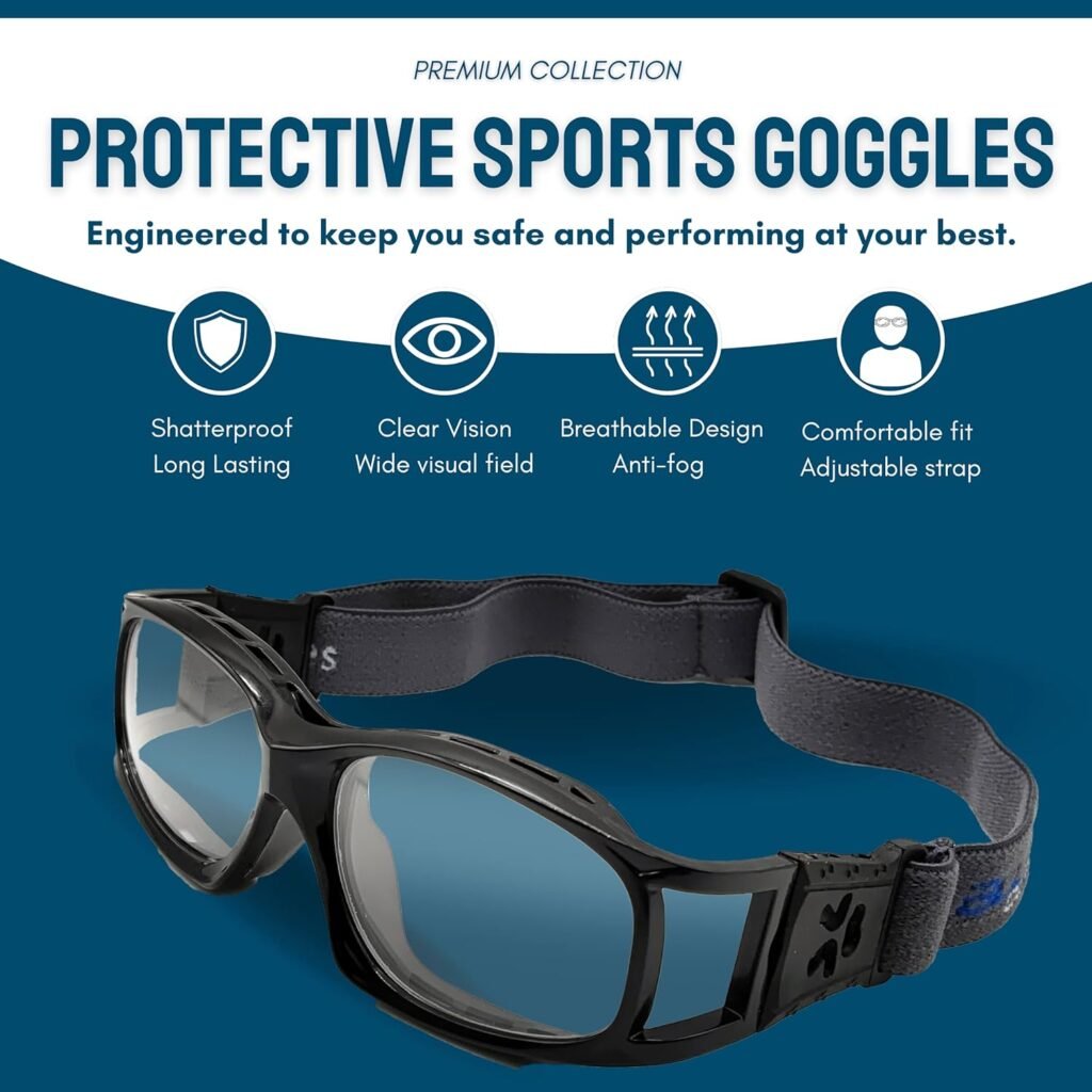 BLUE CUT Safety Outdoor Sports Goggles Unisex Anti Fog Ideal For Basketball Racquetball