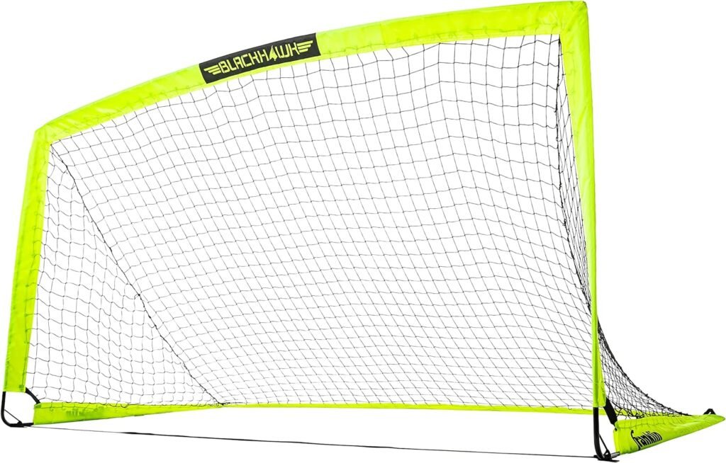 Franklin Sports Blackhawk Soccer Goal - Pop Up Backyard Soccer Nets - Foldable Indoor + Outdoor Soccer Goals - Portable Adult + Kids Soccer Goal