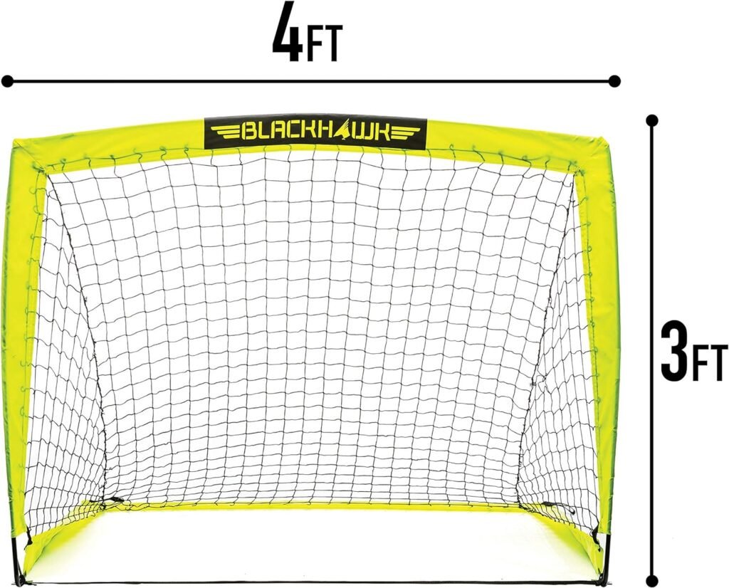 Franklin Sports Blackhawk Soccer Goal - Pop Up Backyard Soccer Nets - Foldable Indoor + Outdoor Soccer Goals - Portable Adult + Kids Soccer Goal