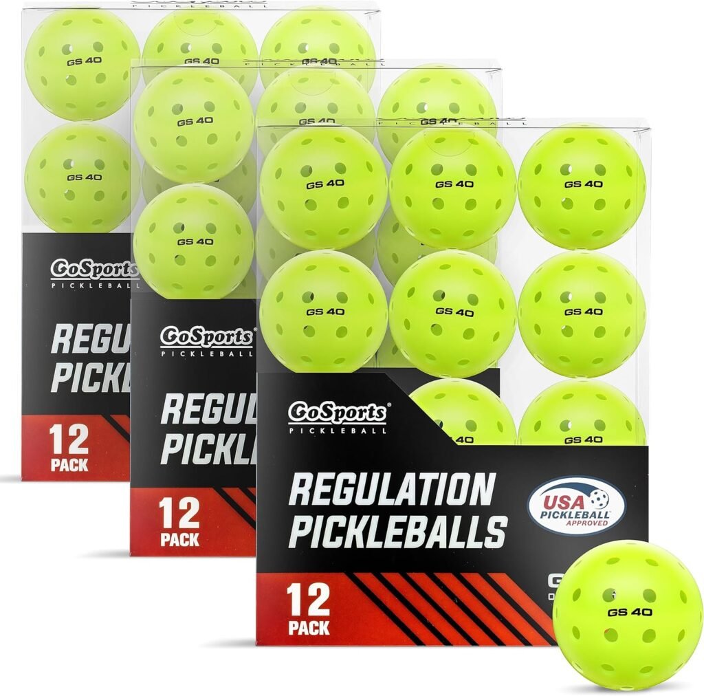 GoSports GS 40 Pickleball Balls - 12 or 36 Pack of Regulation USAPA Pickleballs