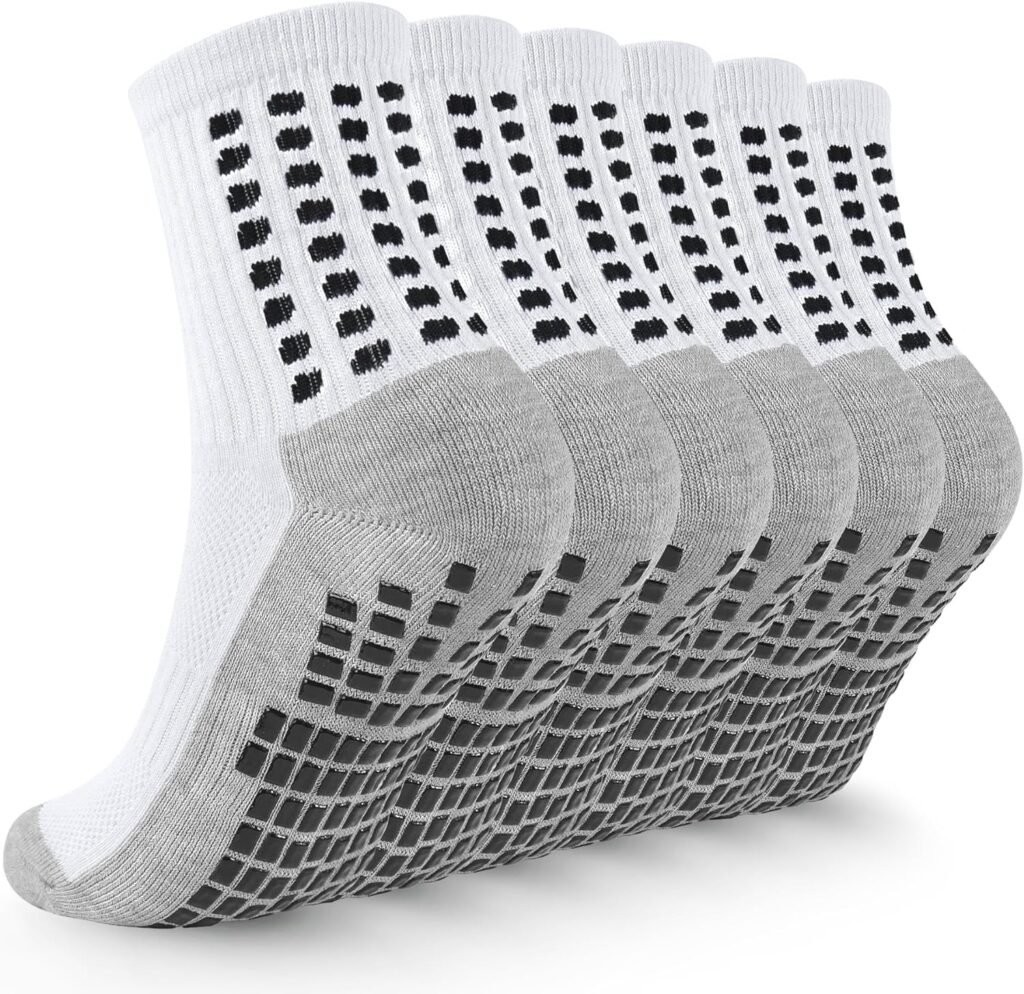 Kids Soccer Grip Socks Boys Football Non Slip Socks Cushioned Athletic Crew Socks Running Sports Kids Youth 6 Pairs