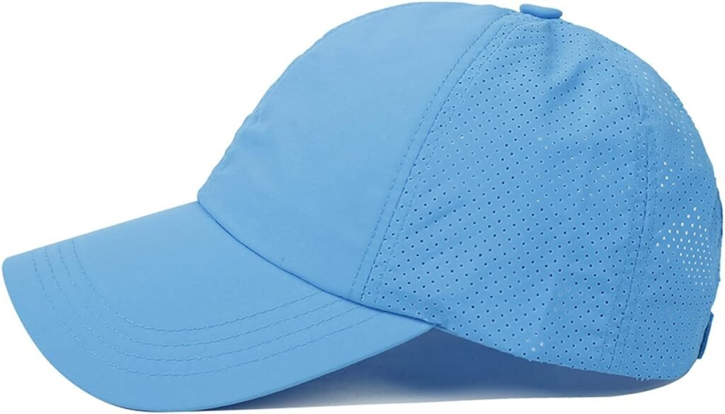 Koreshion Womens Criss Cross Ponytail Baseball Cap Adjustable High Messy Bun Ponycap Quick Drying Mesh Hats