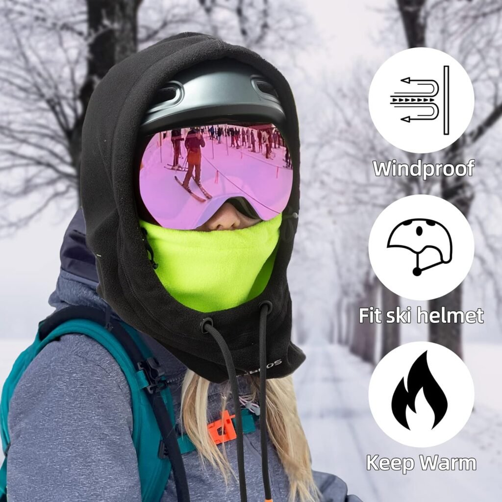 ROCKBROS Ski Mask Balaclava for Men Cold Weather Scarf Windproof Thermal Winter Women Neck Warmer Hood for Cycling Hiking