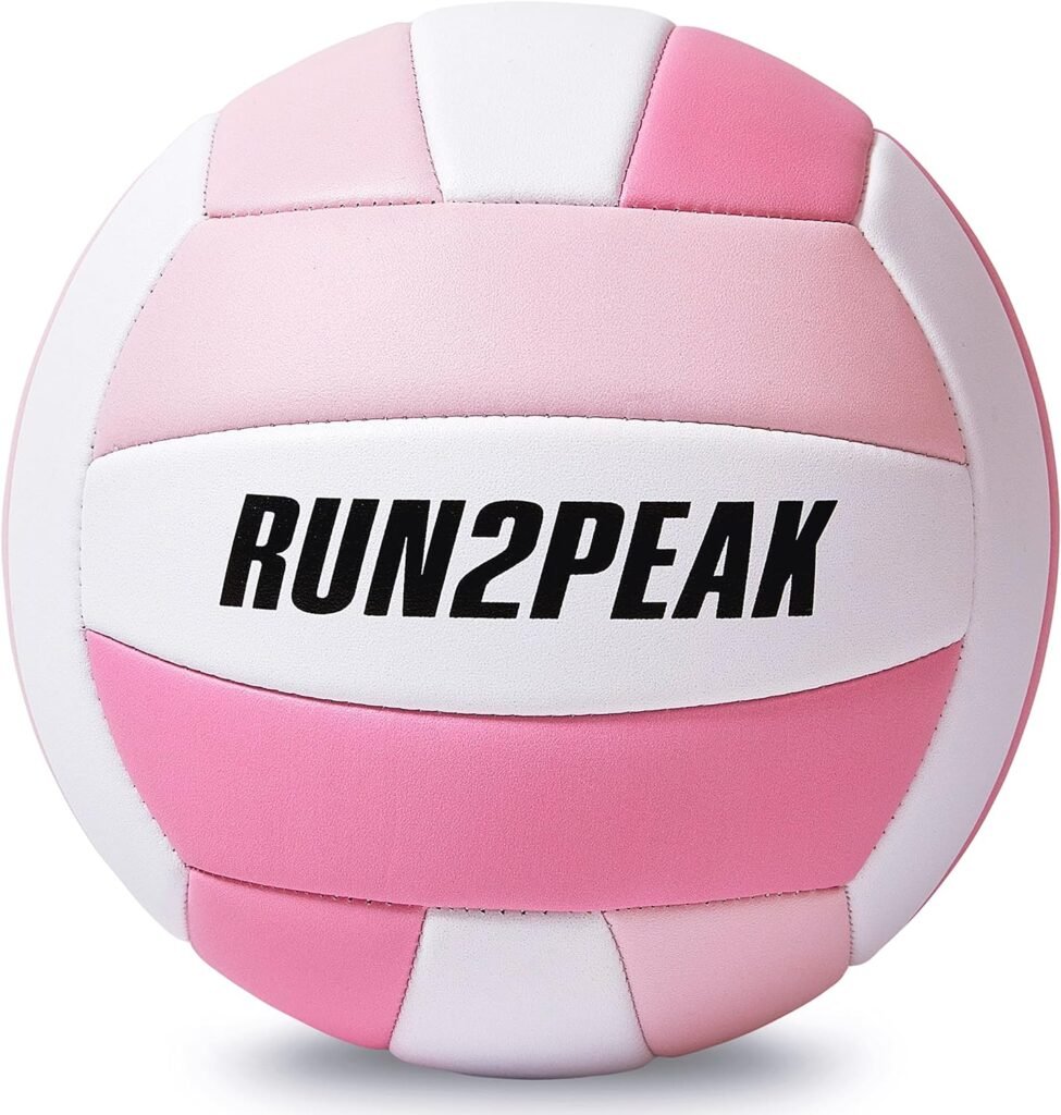 RUN2PEAK Soft Touch Volleyball Ball Gifts for Teen Girls Kids Youth Team Beginners Durable Volleyballs for Outdoor Indoor Beach Pool Water Play Official Size 5 Training Practice Volley Ball