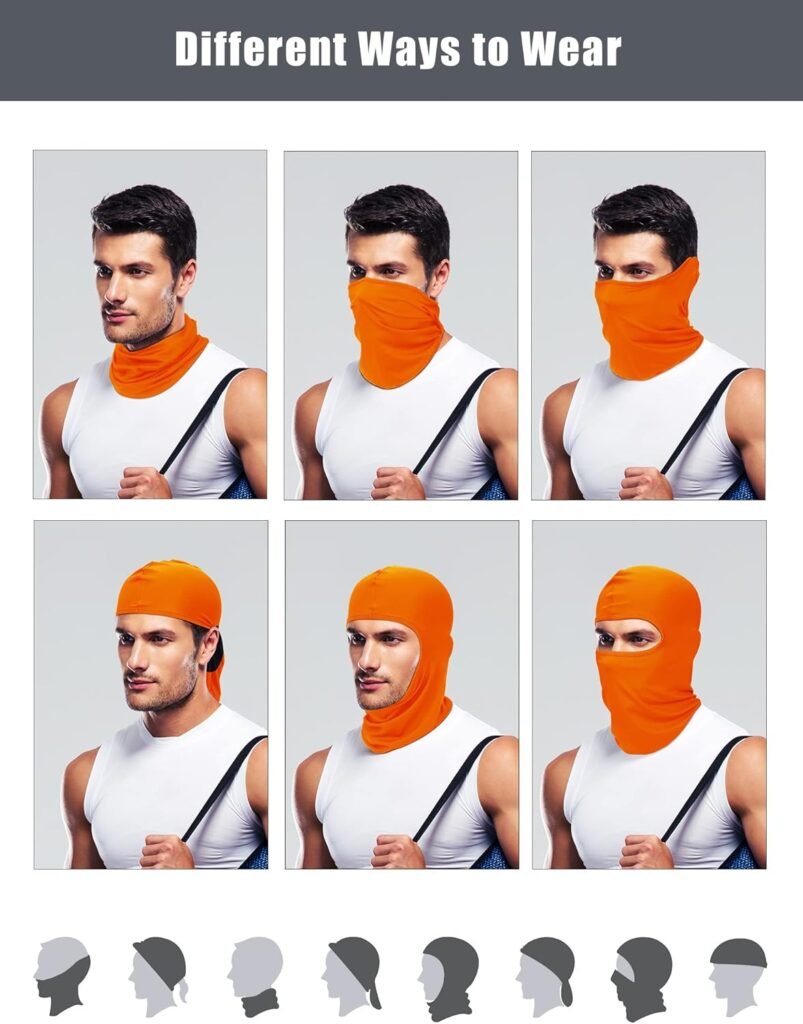 SATINIOR 9 Pcs Ski Mask Full Face Cover UV Protection Balaclava Winter Neck Gaiter Men Outdoor Sports Cycling Windproof Hood