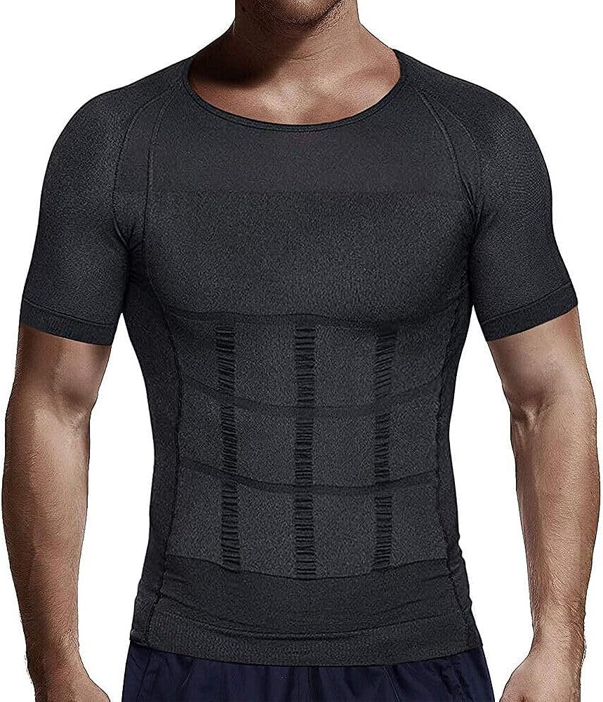 Sculptcore – Men’s Body Shaper Slimming Vest Abs Abdomen Compression Shirt Workout Tank Tops, Ionic Shaping Vest