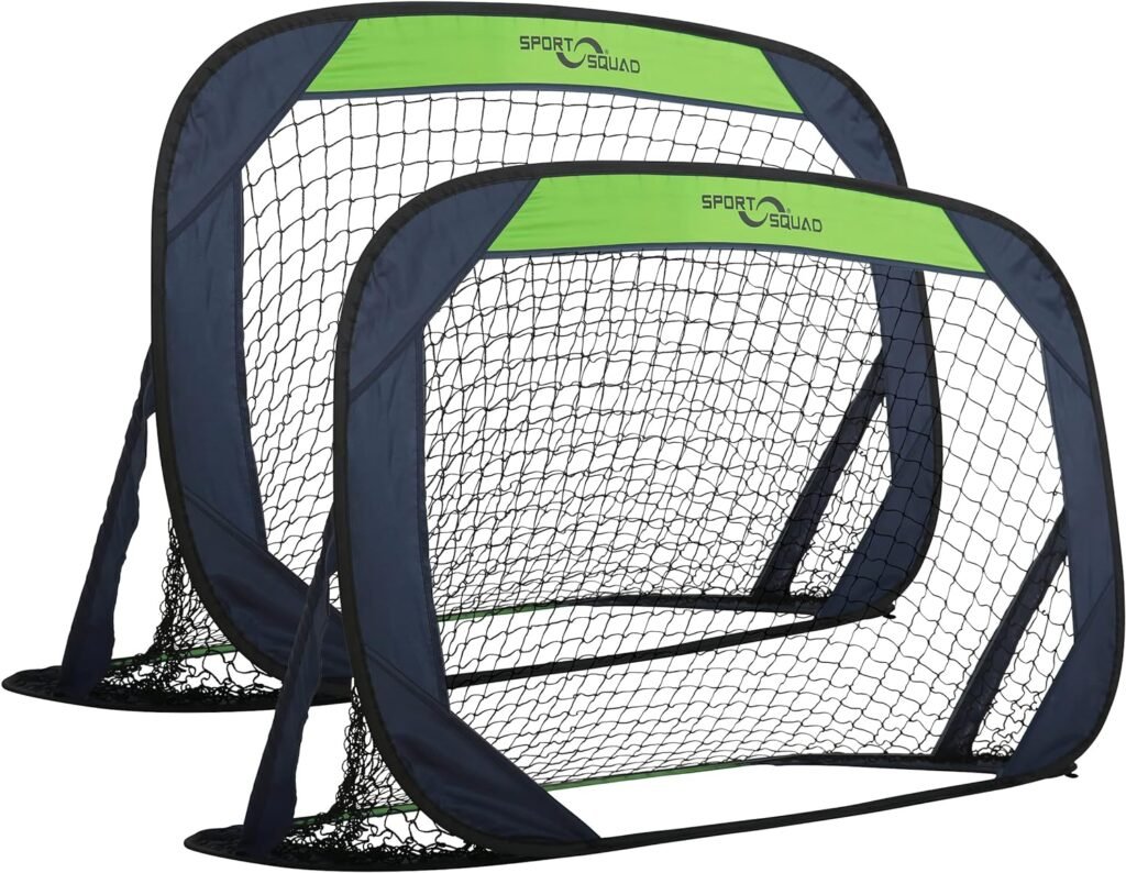 Sport Squad Soccer Goal Net Set - Training Soccer Goals for Backyard - Indoor or Outdoor Versions - Easy Assembly - Great for Kids and Adults