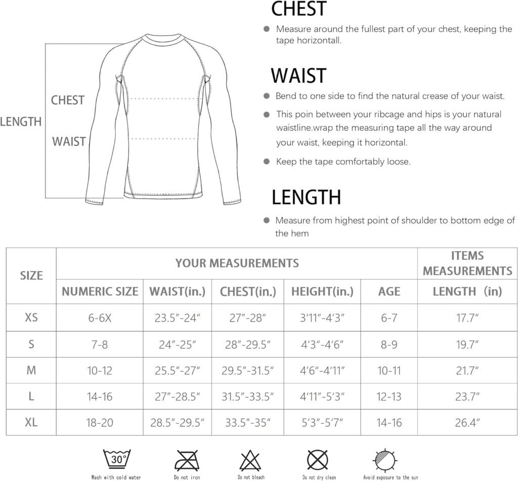 TELALEO 4, 3, 2, 5/1 Pack Boys Girls Compression Shirts Youth Long Sleeve Undershirt Sports Moisture Wicking Baselayer