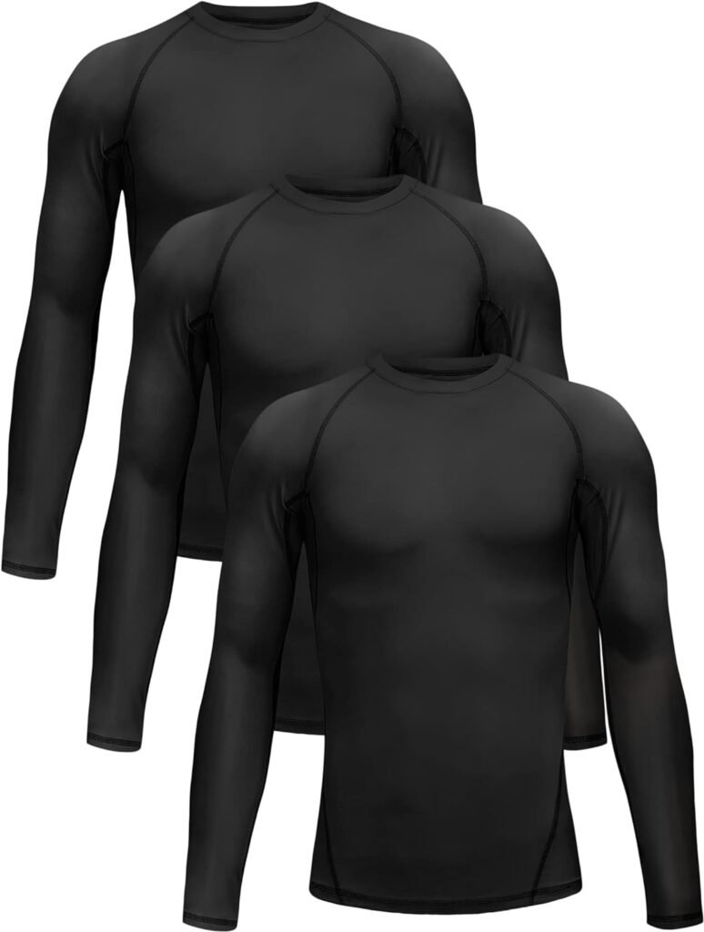 TELALEO 4, 3, 2, 5/1 Pack Boys Girls Compression Shirts Youth Long Sleeve Undershirt Sports Moisture Wicking Baselayer