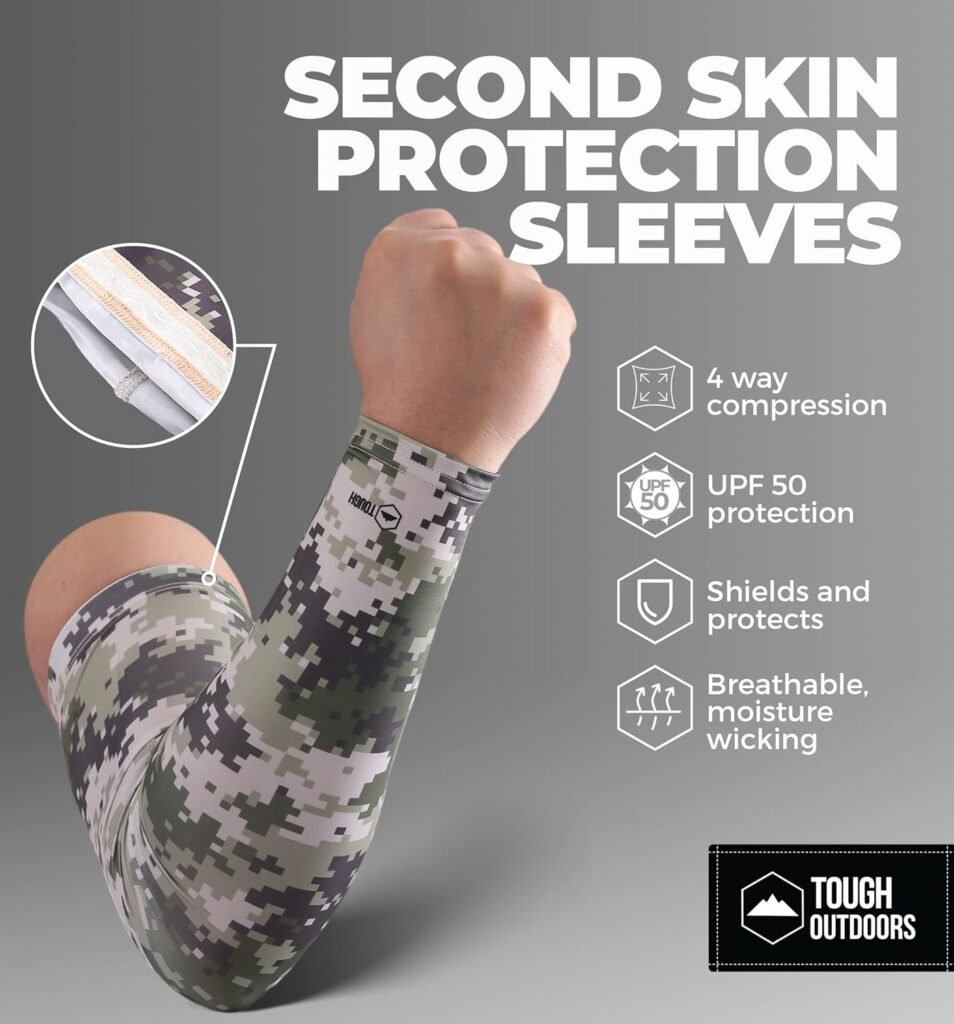 Tough Outdoors Sports Compression Arm Sleeves for Men  Women - Youth, Kids Basketball Shooting Sleeves - Football, Baseball