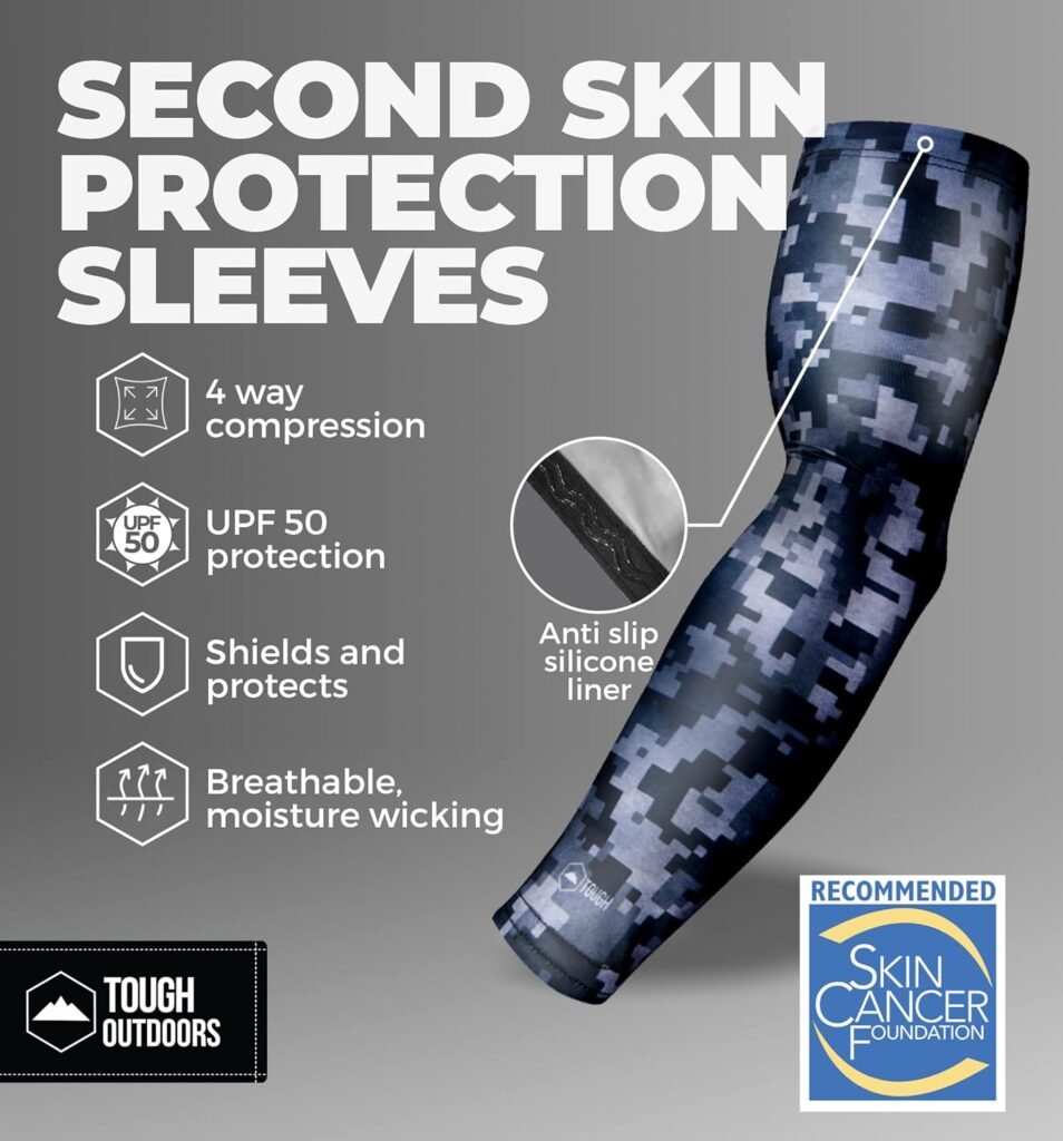 Tough Outdoors Sports Compression Arm Sleeves for Men  Women - Youth, Kids Basketball Shooting Sleeves - Football, Baseball