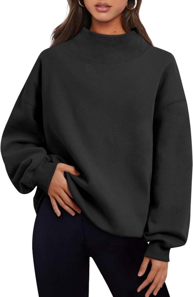 Trendy Queen Womens Oversized Sweatshirts Turtleneck Pullover Long Sleeve Hoodies Tops Fall Outfits 2023 Clothes