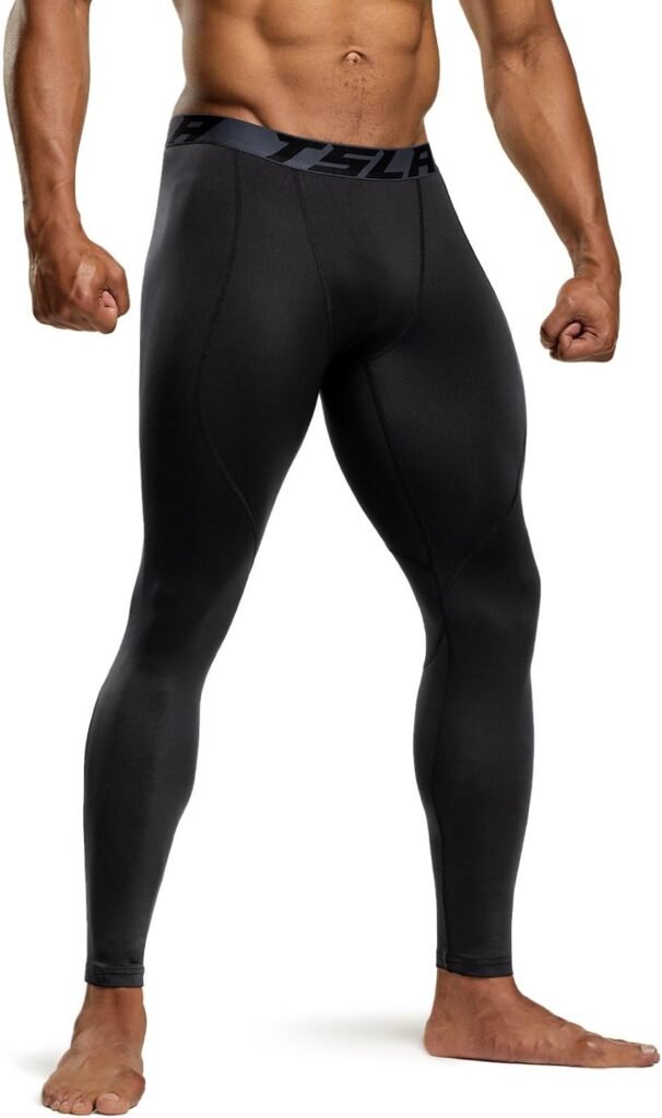 TSLA 1 or 2 Pack Mens Thermal Compression Pants, Athletic Sports Leggings  Running Tights, Wintergear Base Layer Bottoms