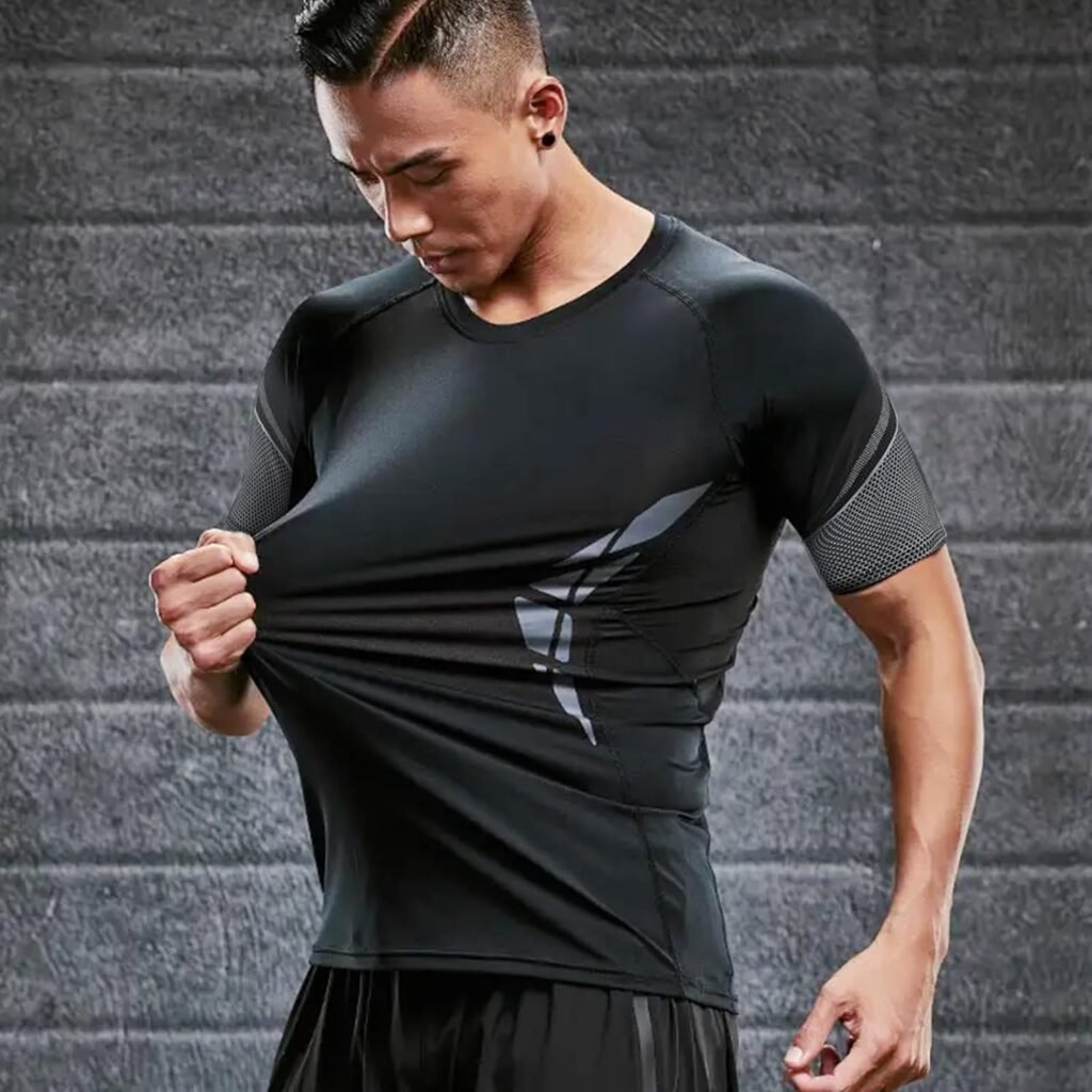 Workout Sets Compression Shirt Pants Jacket for outdoor sports Gym Clothes for Men 5PCS