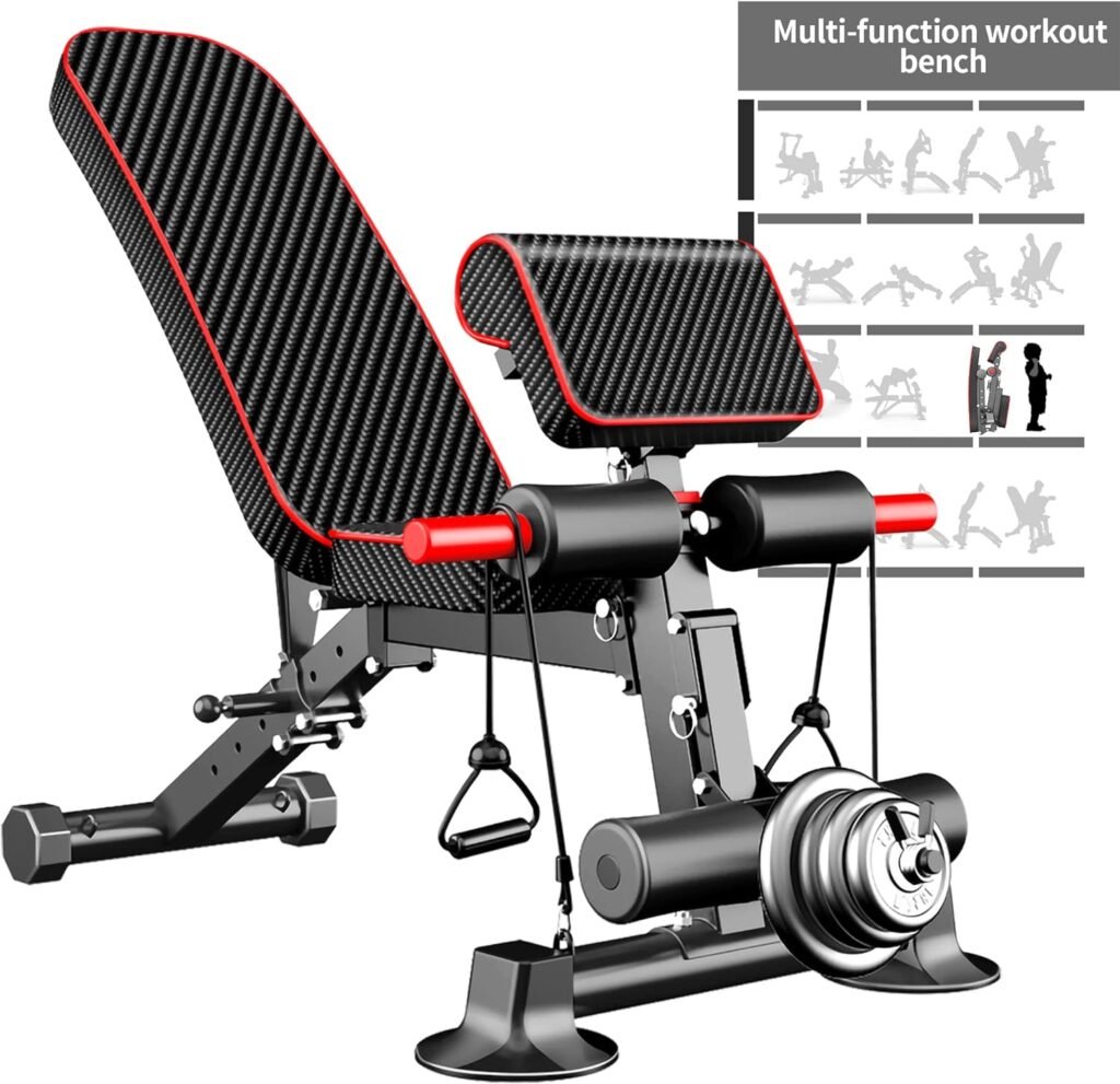 Adjustable Weight Bench Utility Workout Bench for Home Gym,Foldable Incline Decline Benches for Full Body Workout