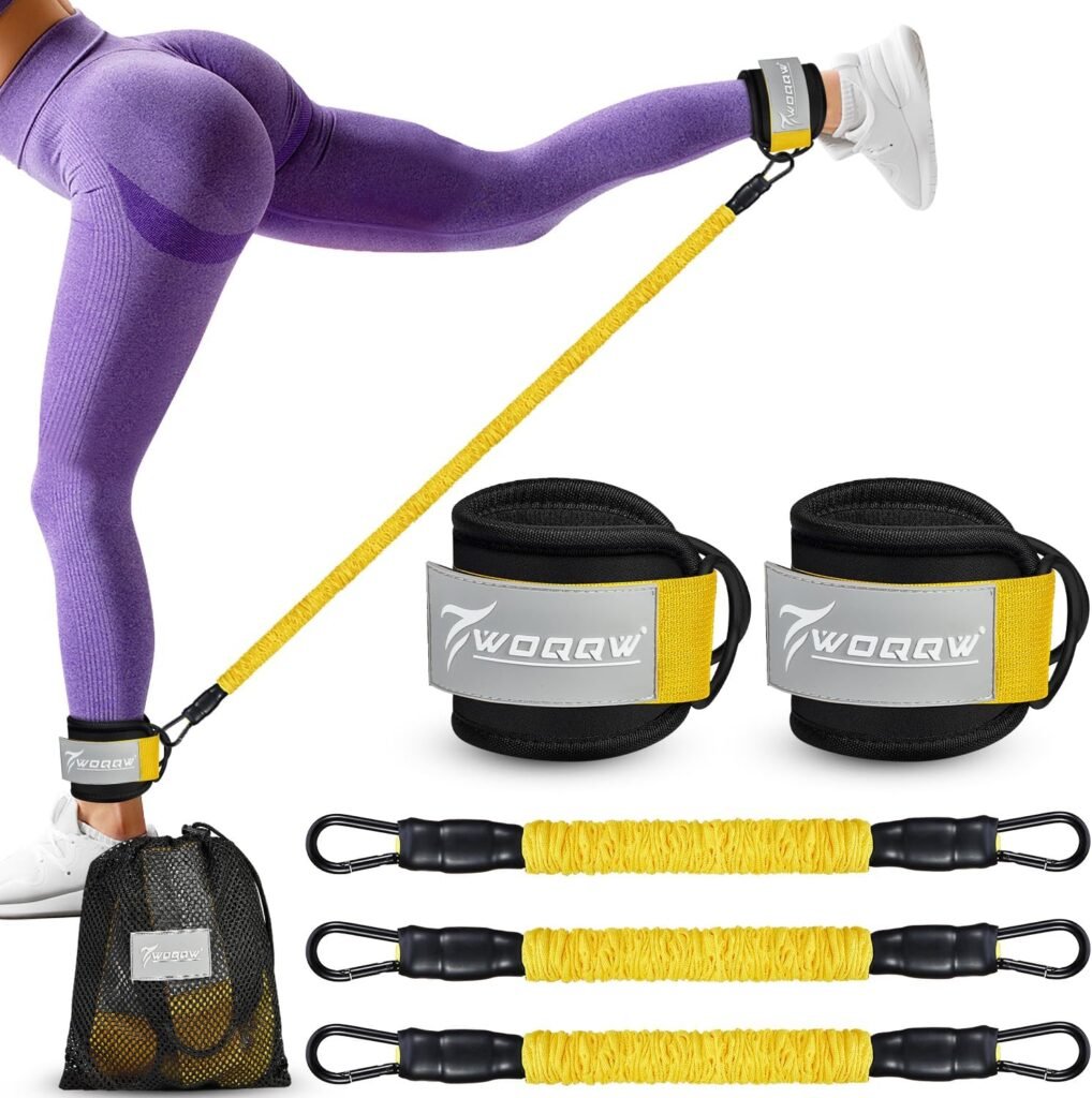 Ankle Resistance Bands with Cuffs, Glutes Workout Equipment, Legs Resistance Bands for Kickbacks Hip Glute Training Exercises - Perfect for Home Workouts and Fitness Training for Women