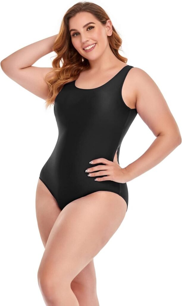 Annbon Womens One Piece Swimsuit Retro Plus Size Bathing Suit Conservative Monokini Swimwear