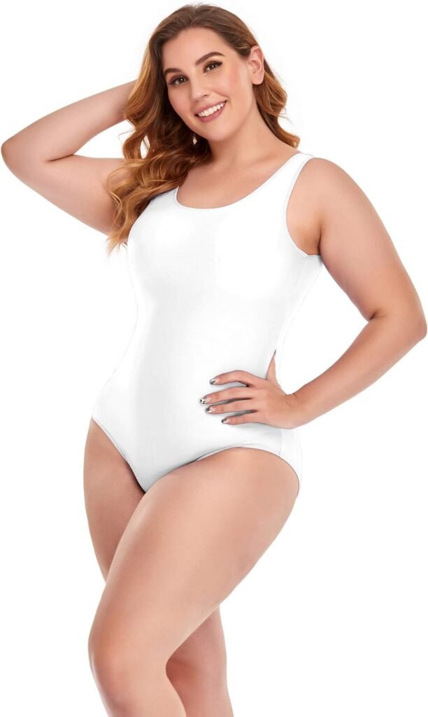 Annbon Womens One Piece Swimsuit Retro Plus Size Bathing Suit Conservative Monokini Swimwear