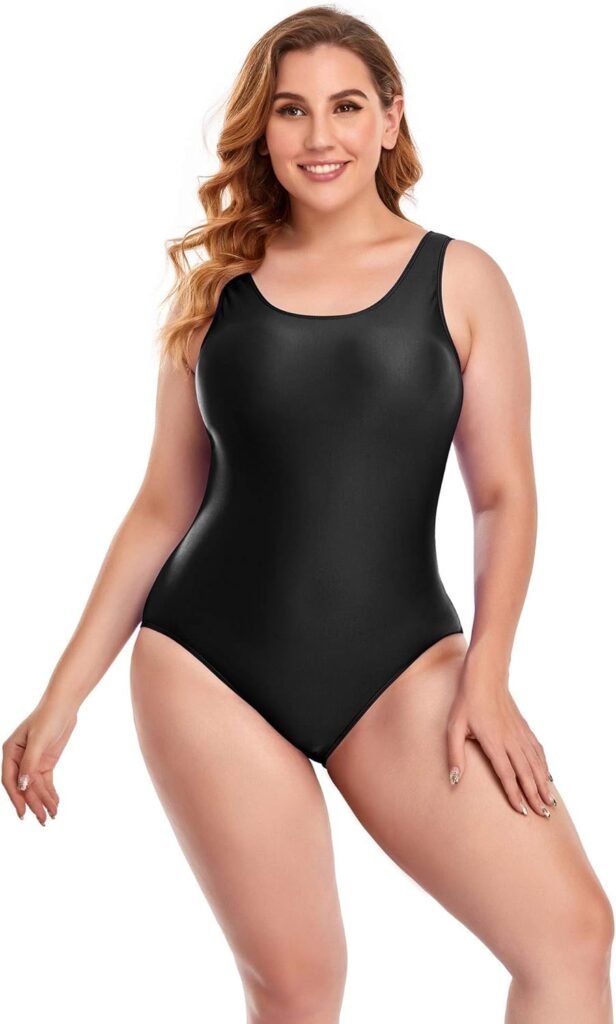 Annbon Womens One Piece Swimsuit Retro Plus Size Bathing Suit Conservative Monokini Swimwear