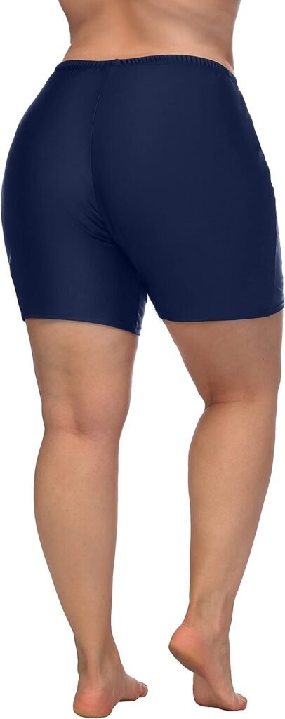 ATTRACO Womens Plus Size Swim Shorts High Waisted Swimsuit Shorts Boyleg Swim Bottoms