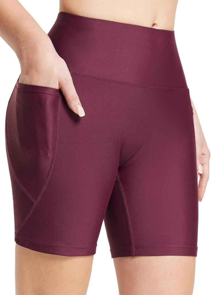 BALEAF Womens 6 High Waisted Swim Shorts UPF 50+ Tummy Control Bathing Suit Bottoms Modest Tankini Swimsuits Board Shorts