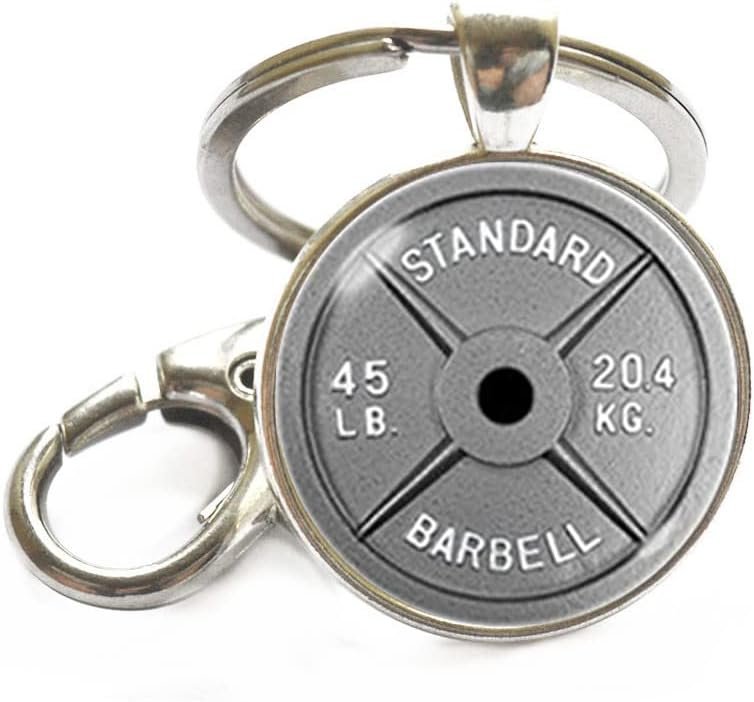 Barbell Keychain Dumbbell Keychain Weightlifting Keychain Trainer Gifts Fitness Jewelry Barbell Key Ring Dumbbell Key Ring Workout-MT074 (W1)