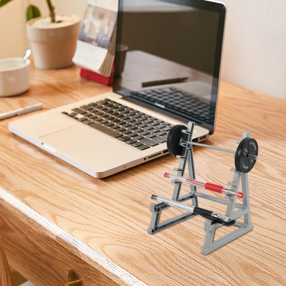 Barbell Rack Pen Holder, Squat Rack Pen Holder for Fitness Enthusiasts and Weightlifting Fans, Gym Theme Decorations Gift, Fun Desk Accessories (As shown)